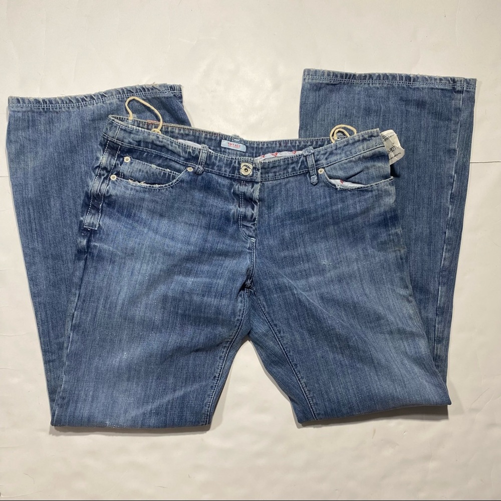 Voyage Mazzilli Michisens Cotton Distressed VintageY2K Flare Quality Jean NWT 30